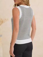Striped Knit Sweater Vest