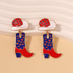 Cowgirl Boot and Hat Dangle Earrings