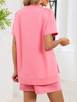 Round Neck Short Sleeve T-Shirt and Shorts Set