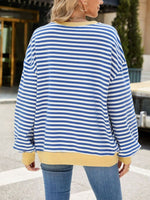 Striped Crew Neck Long Sleeve Sweatshirt