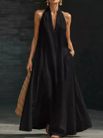 Full Size Halter Neck Sleeveless Maxi Dress Plus Size