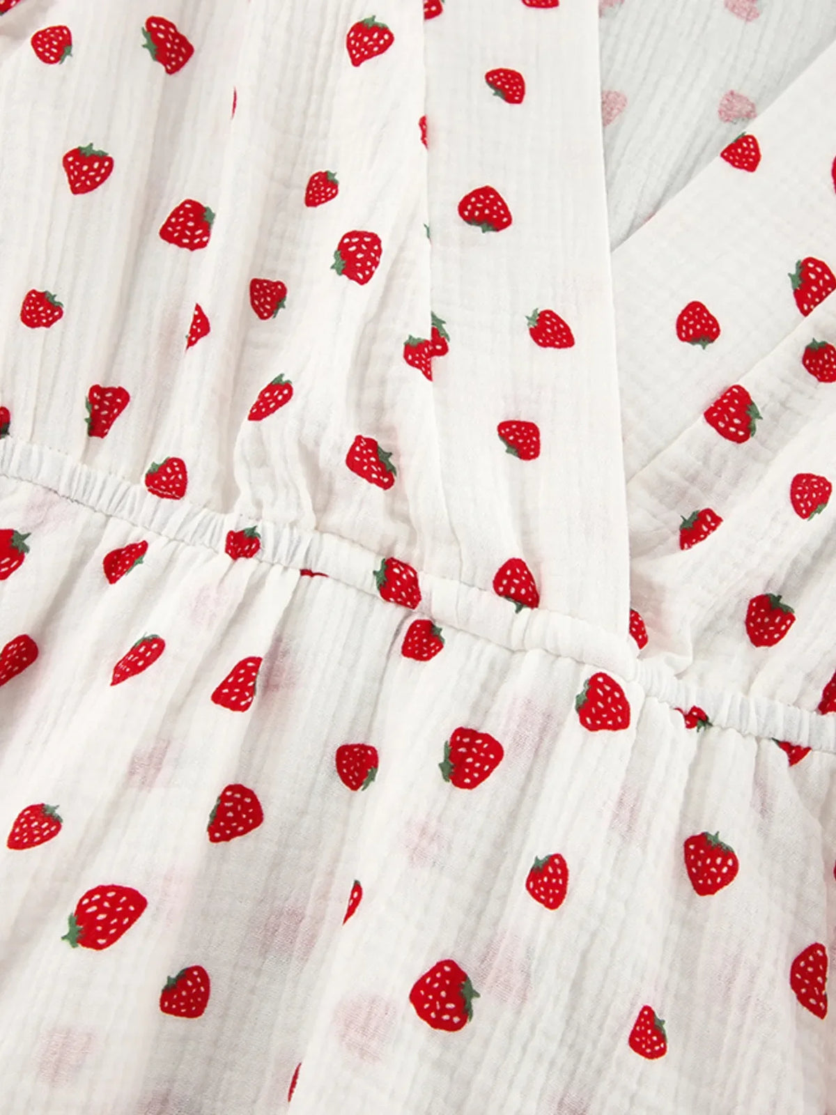 Strawberry Print Long Sleeve Mini Dress
