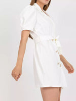 Blazer Style Tie Waist Mini Dress