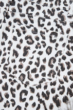 Leopard Frayed Hem Denim Shorts