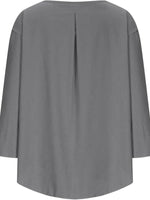 Full Size Round Neck Relaxed Fit Blouse Plus Size