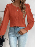 Swiss Dot Long Sleeve Blouse