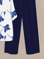 Printed Half Sleeve Top and Pants Set