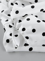 Polka Dot Ruffle Hem Maxi Skirt