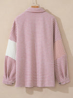 Button DownHoundstooth Color Block Shacket