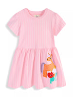 Children's Striped Unicorn Short Sleeve Dress