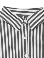 Striped Oversized Button-Up Shirt