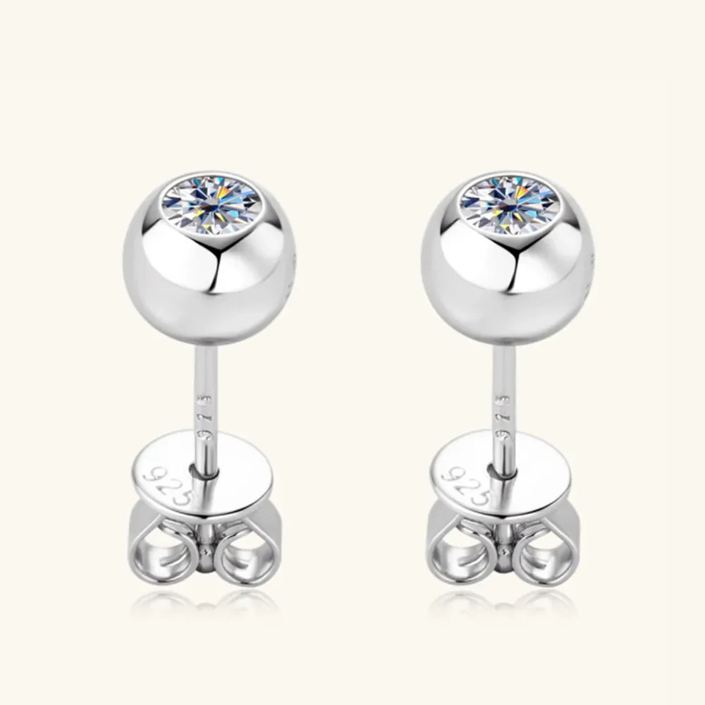 Moissanite 925 Sterling Silver Stud Earrings