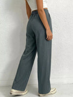 High Waist Wide Leg Pleated Pants