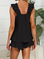 Ruffle Trim Top and Shorts Set