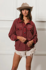 BiBi Cp French Terry Cut Edge Detail Collared Top