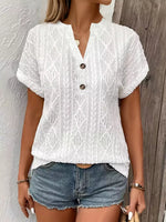 Diamond Pattern Short Sleeve Top