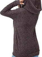 Ribbed Zip Up Hooded Outerwear