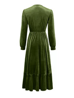 Ruffled Hem Long Sleeve Dress
