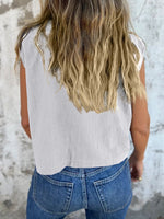 Button-Down Cap Sleeve Shirt