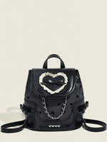 Heart Decor Chain Detail Backpack Bag