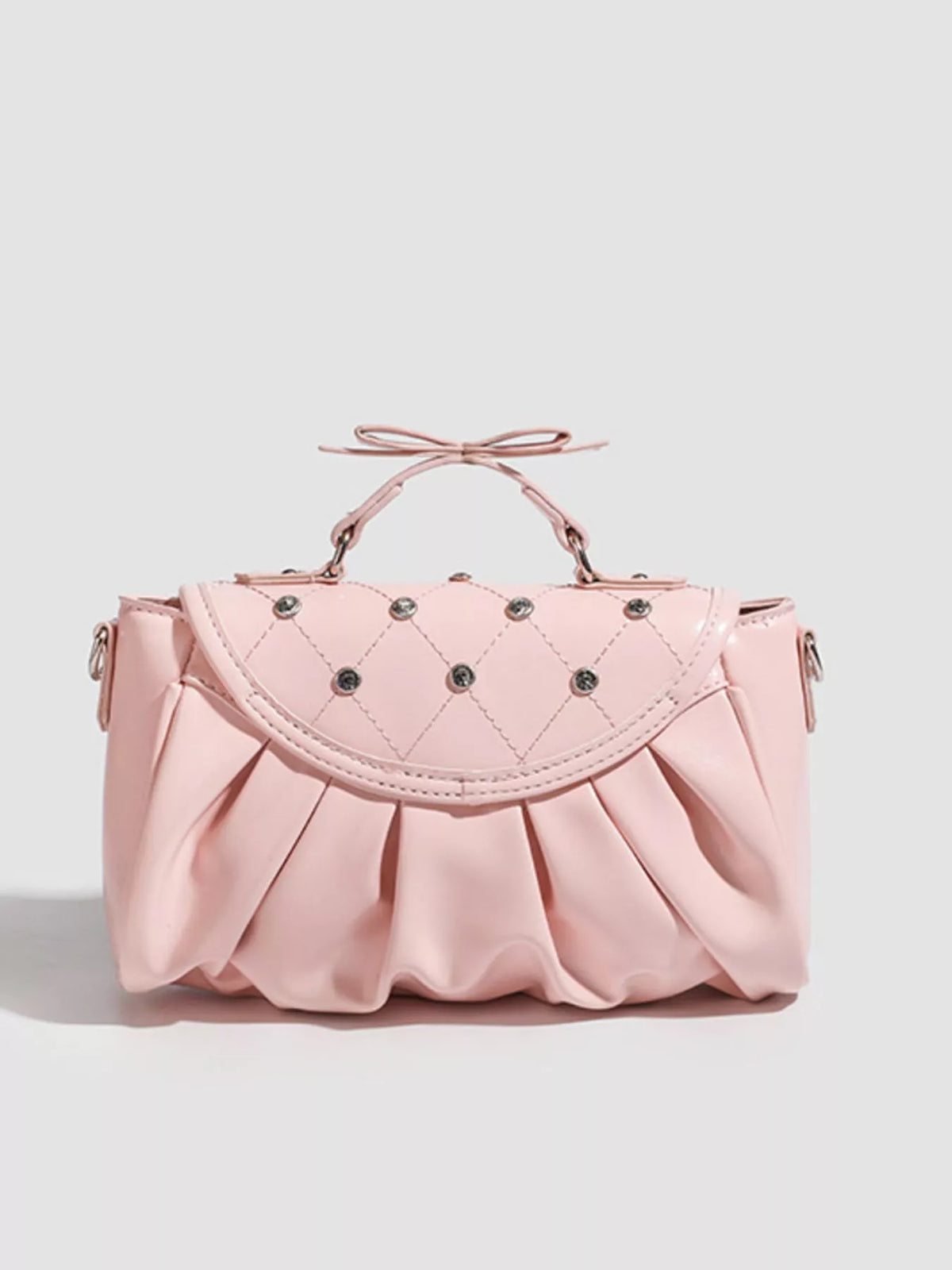 Ruched Bow Crossbody Bag