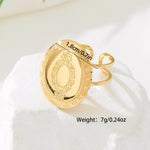 18K Gold-Plated Open Engraved Ring