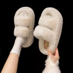 Fuzzy Open Toe Slippers