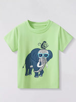 Children's Elephant & Monkey Short Sleeve T-Shirt