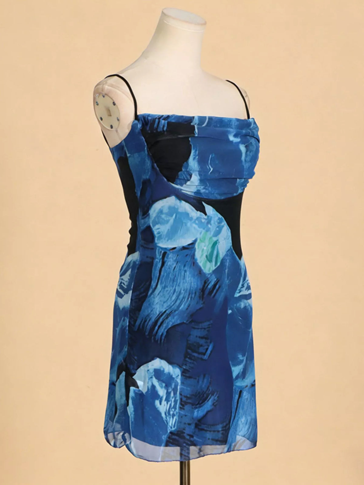 Printed Spaghetti Strap Mini Dress