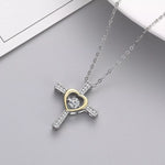925 Sterling Silver Heart Cross Necklace