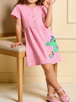 Children's Dinosaur Polka Dot Short Sleeve Dress