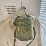 Letter Adjustable Strap Bucket Bag