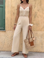 Lace Trim Spaghetti Strap Jumpsuit