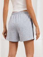 Striped Trim Drawstring Shorts