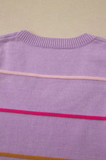 Stripe Round Neck Knitted Sweater Tank