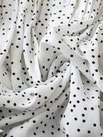 Polka Dot Notched Ruffled Cap Sleeve Blouse