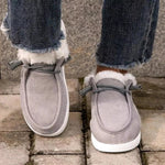 Fuzzy Lined Corduroy Slip-Ons