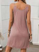 Texture Scoop Neck Double Spaghetti Strap Dress