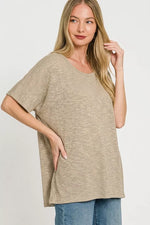Zenana Oversized Slub Hacci Top