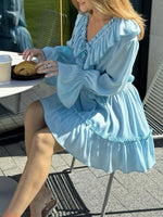 Ruffled Flounce Sleeve Mini Dress