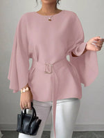 Batwing Sleeve Belted Blouse