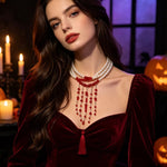 Gothic Multi-Layered Beaded Necklace