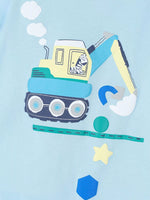 Children's Excavator Print T-shirt and Shorts Set