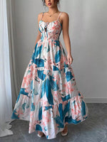 Floral Print Tiered Maxi Cami Dress