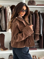 Drawstring Waist Cropped Jacket
