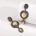 Vintage-Inspired Dangle Earrings with Gold Accents