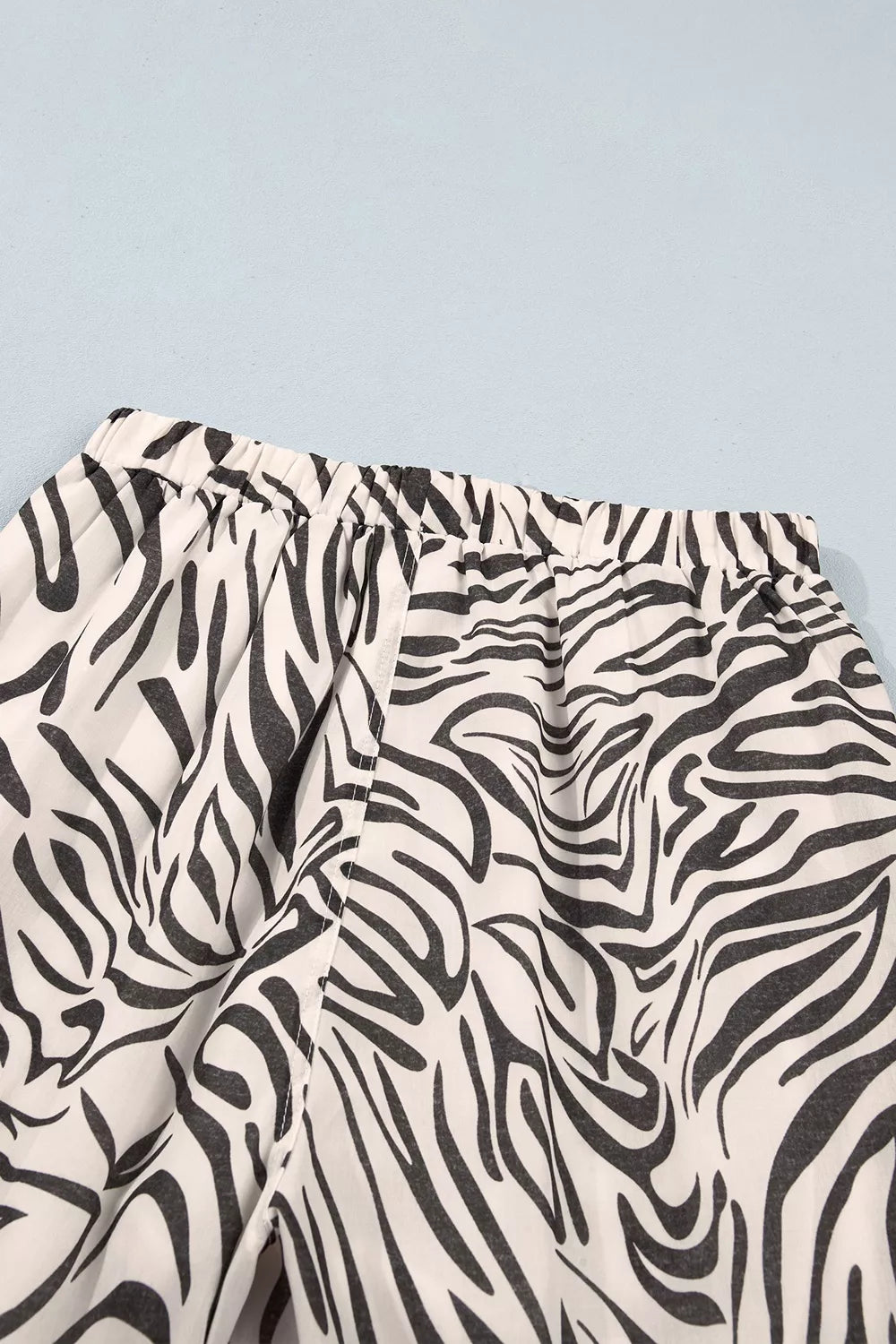 Multicolour Western Print Zebra Pattern Elastic Waist Pocket Pants