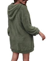 Half Zip Dropped Shoulder Oversized Hoodie