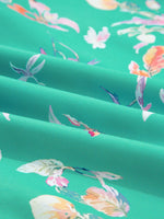 Floral Lantern Sleeve Button Front Shirt