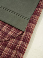 Plaid Patchwork Drop Shoulder Sweatshirt